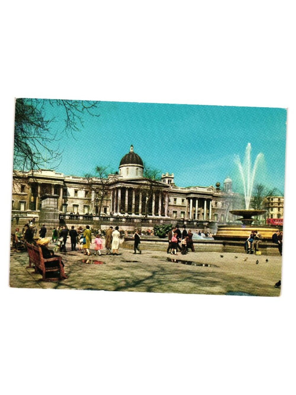Vintage National Gallery Trafalgar Square London Postcard Photography England